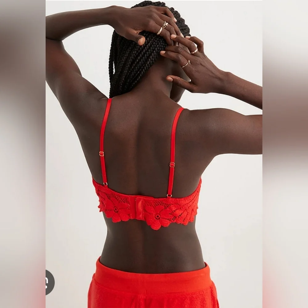 Nwt Aerie Show Off Red Lace Bralette - Picture 3 of 6
